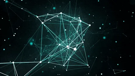 An animated lattice of connected points