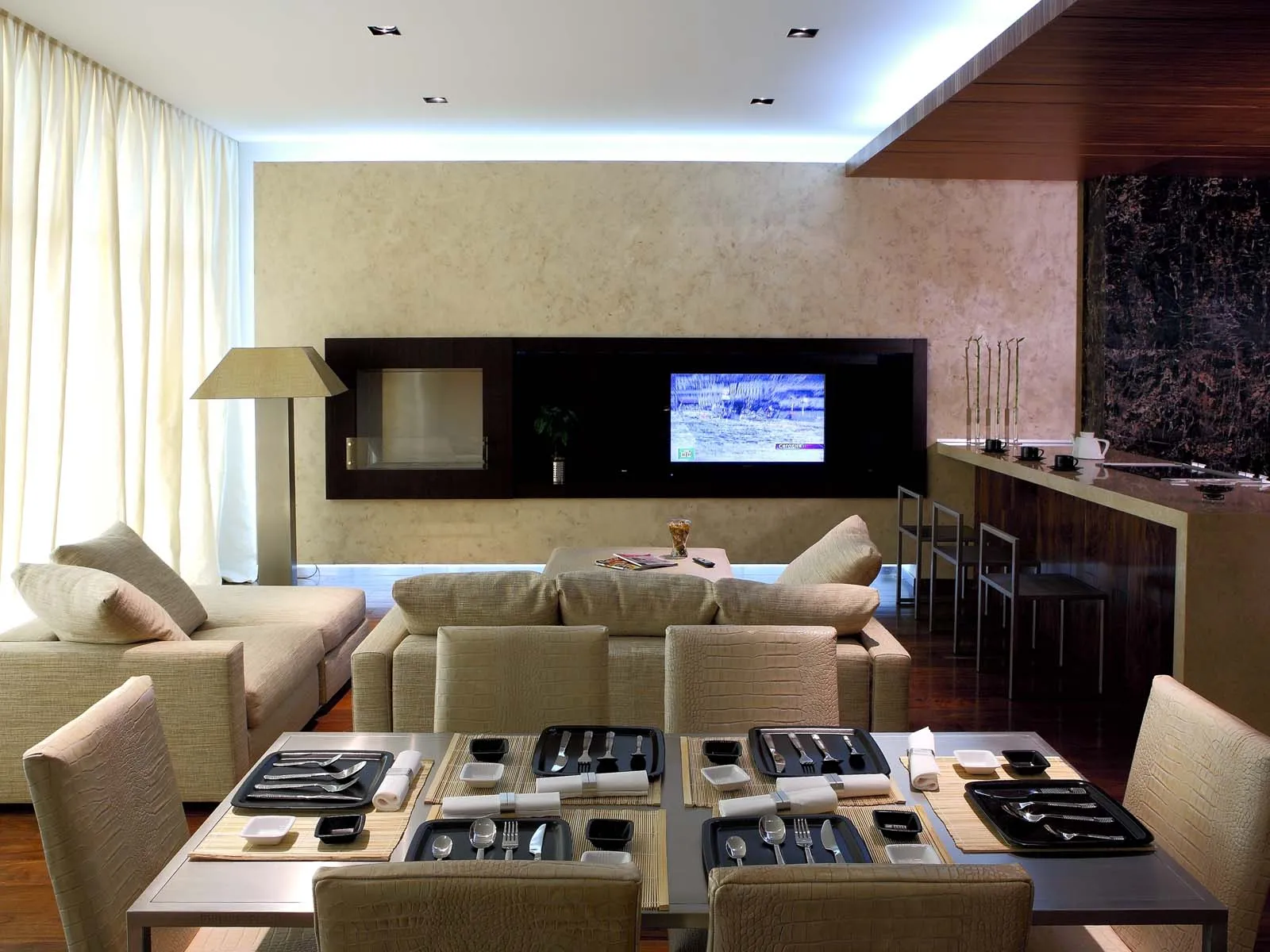 Although contemporary in its execution, the interior has a kind of classical serenity